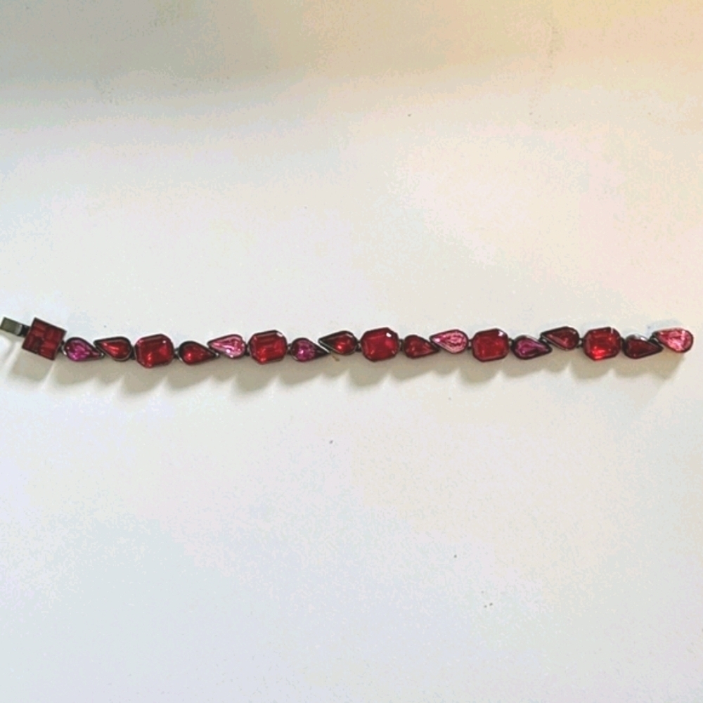 Pink & Red Gemstone Bracelet - Picture 2 of 8
